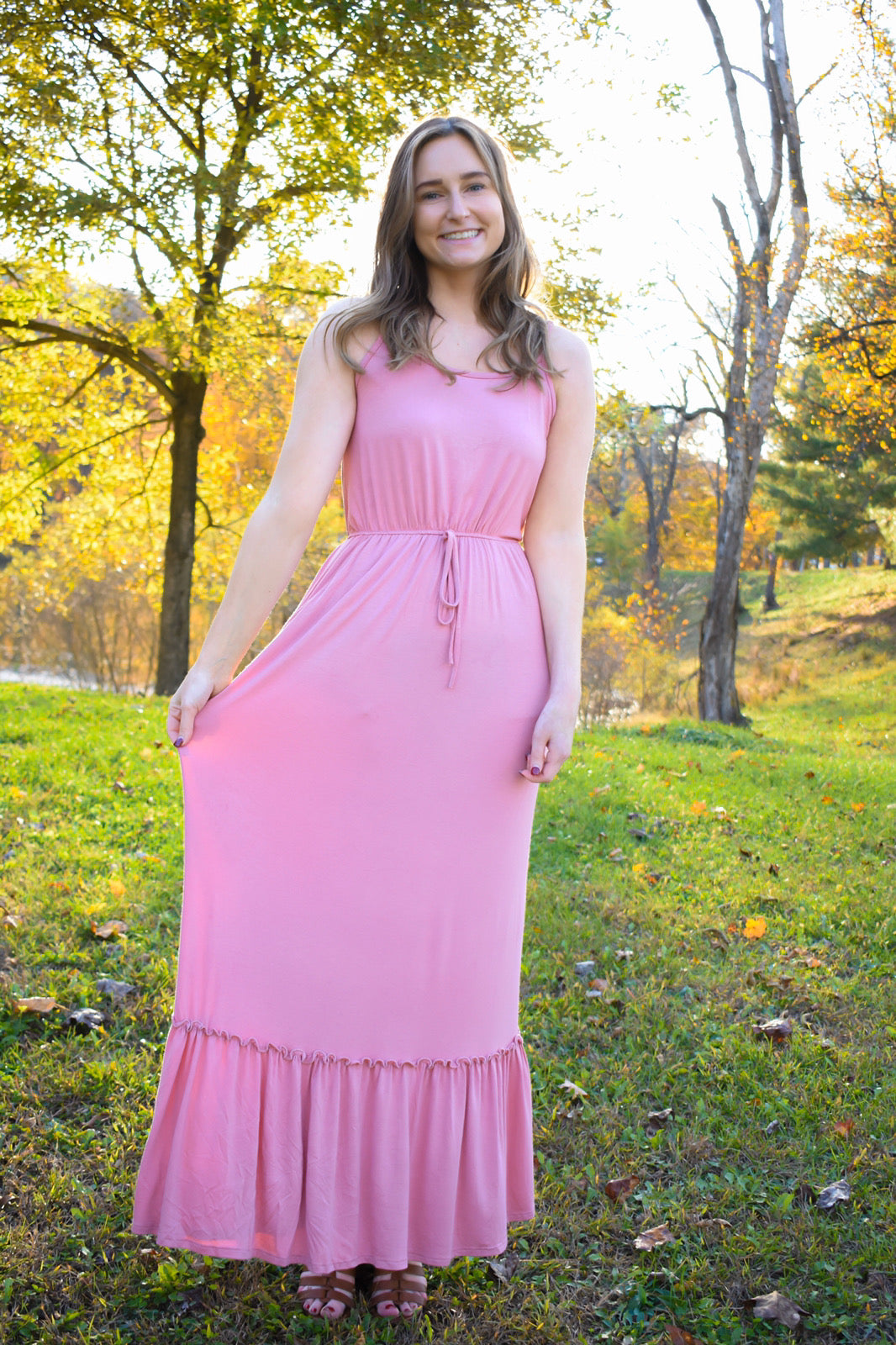 Pocket Full Of Sunshine Maxi Dress in Mauve