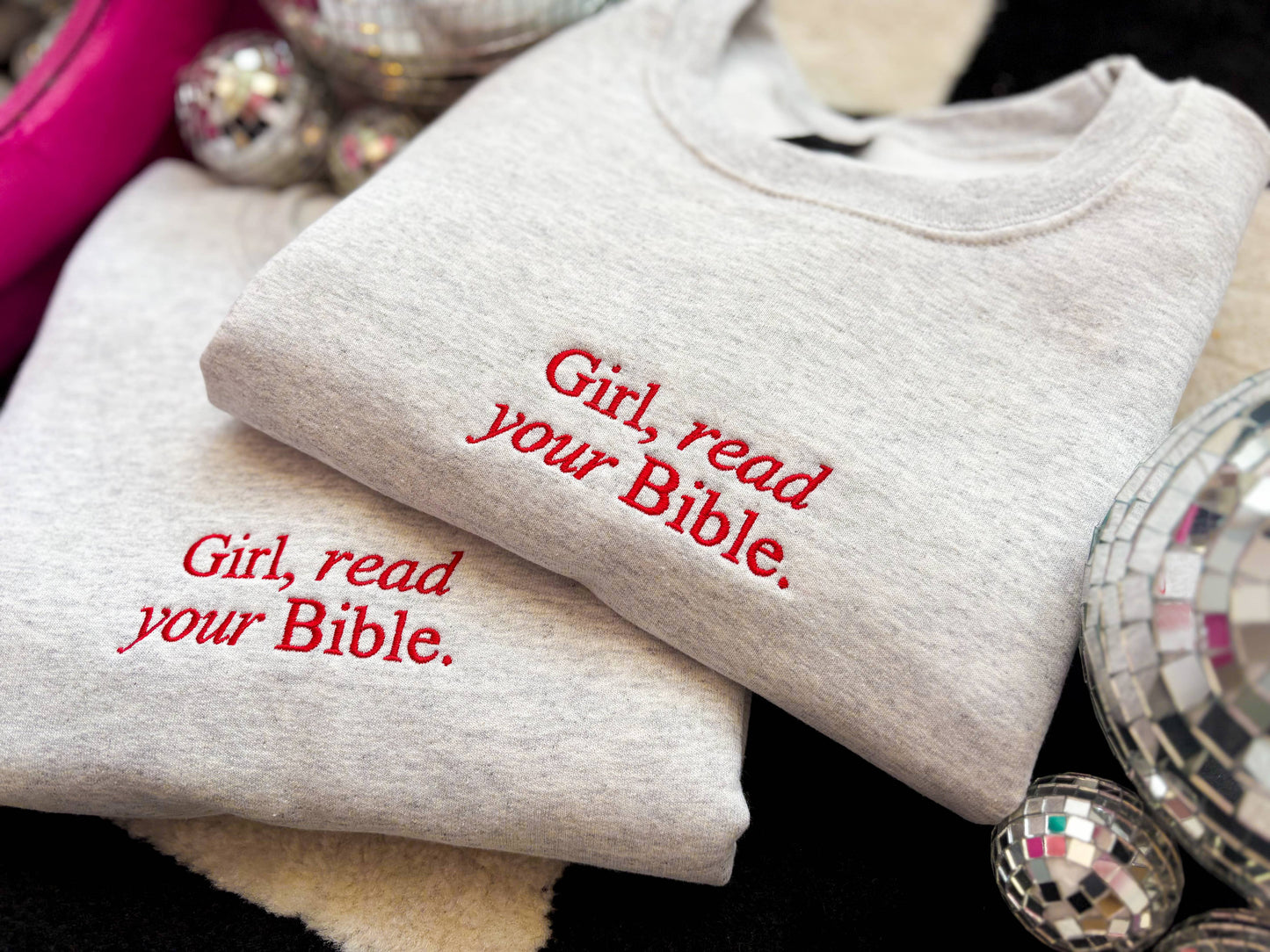 Girl Read Your Bible Embroidered Crewneck