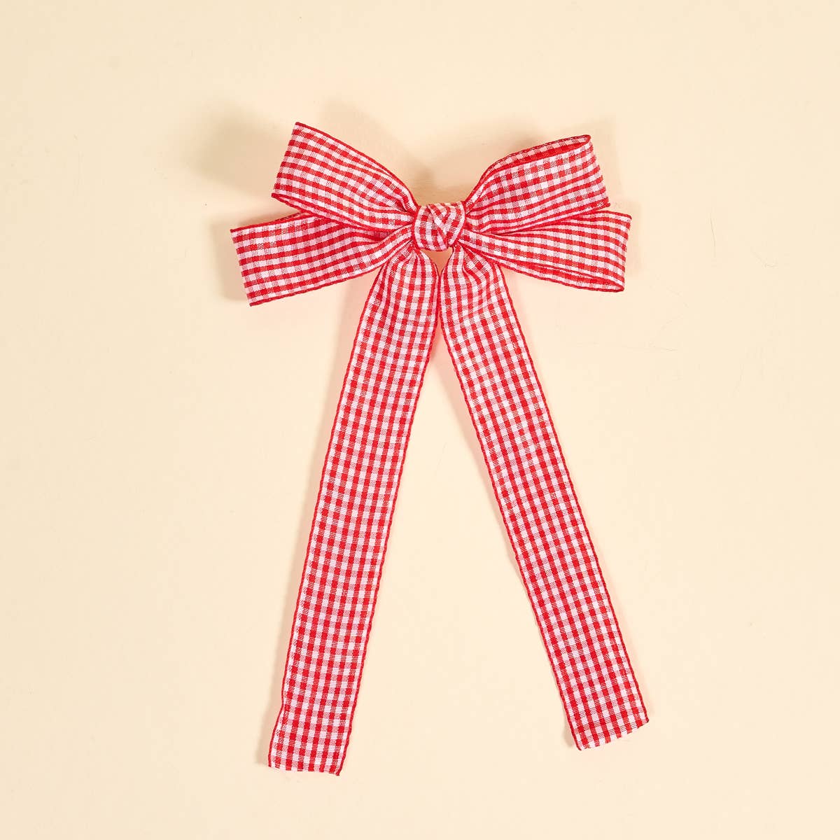 Red Gingham Hair Bow