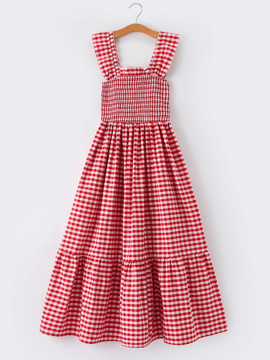 Cherry Pie Gingham Maxi Dress