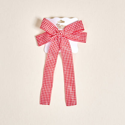 Red Gingham Hair Bow