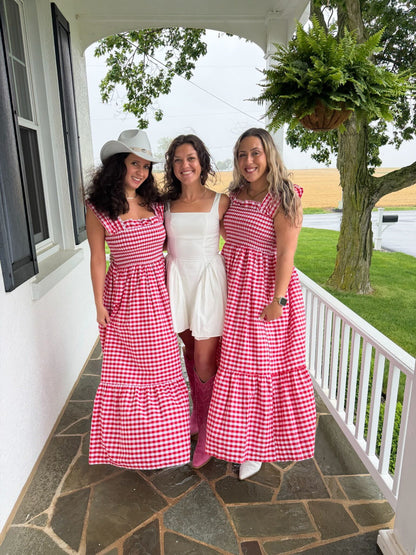 Cherry Pie Gingham Maxi Dress