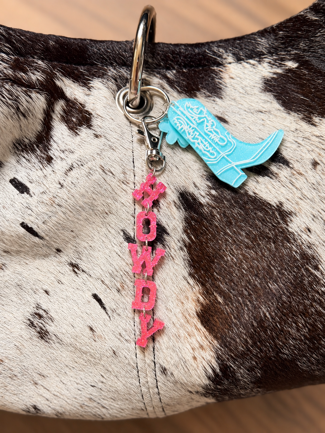 Baby Blue Cowgirl Boot Keychain