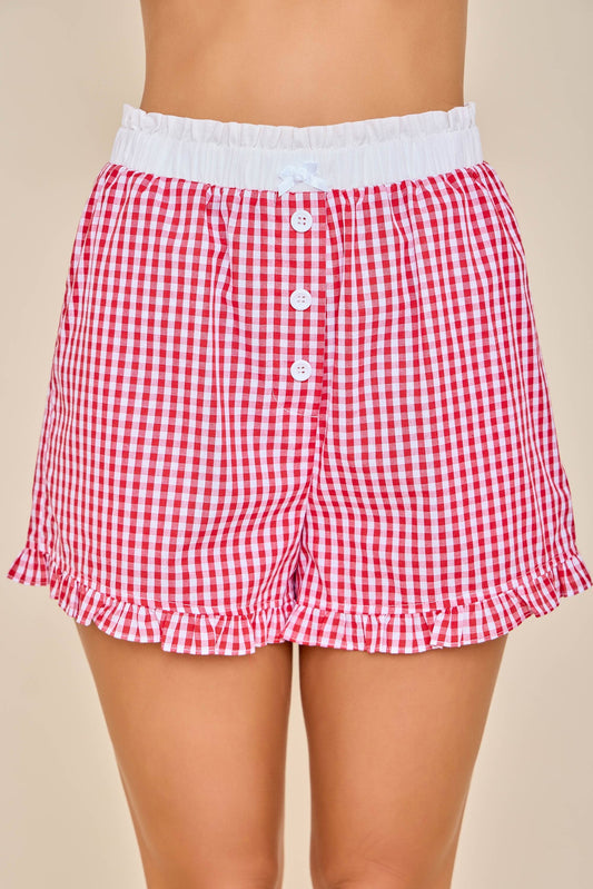 Sweet Gingham Ruffle Shorts