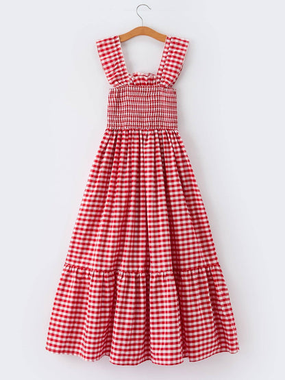 Cherry Pie Gingham Maxi Dress