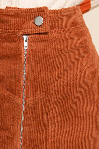 Pumpkin Spice Corduroy Mini Skirt